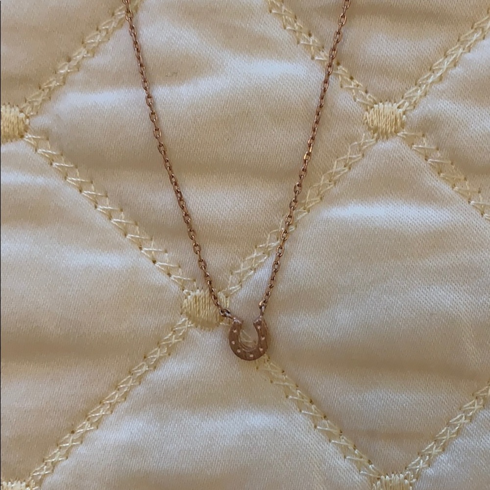Rose gold horse shoe necklace